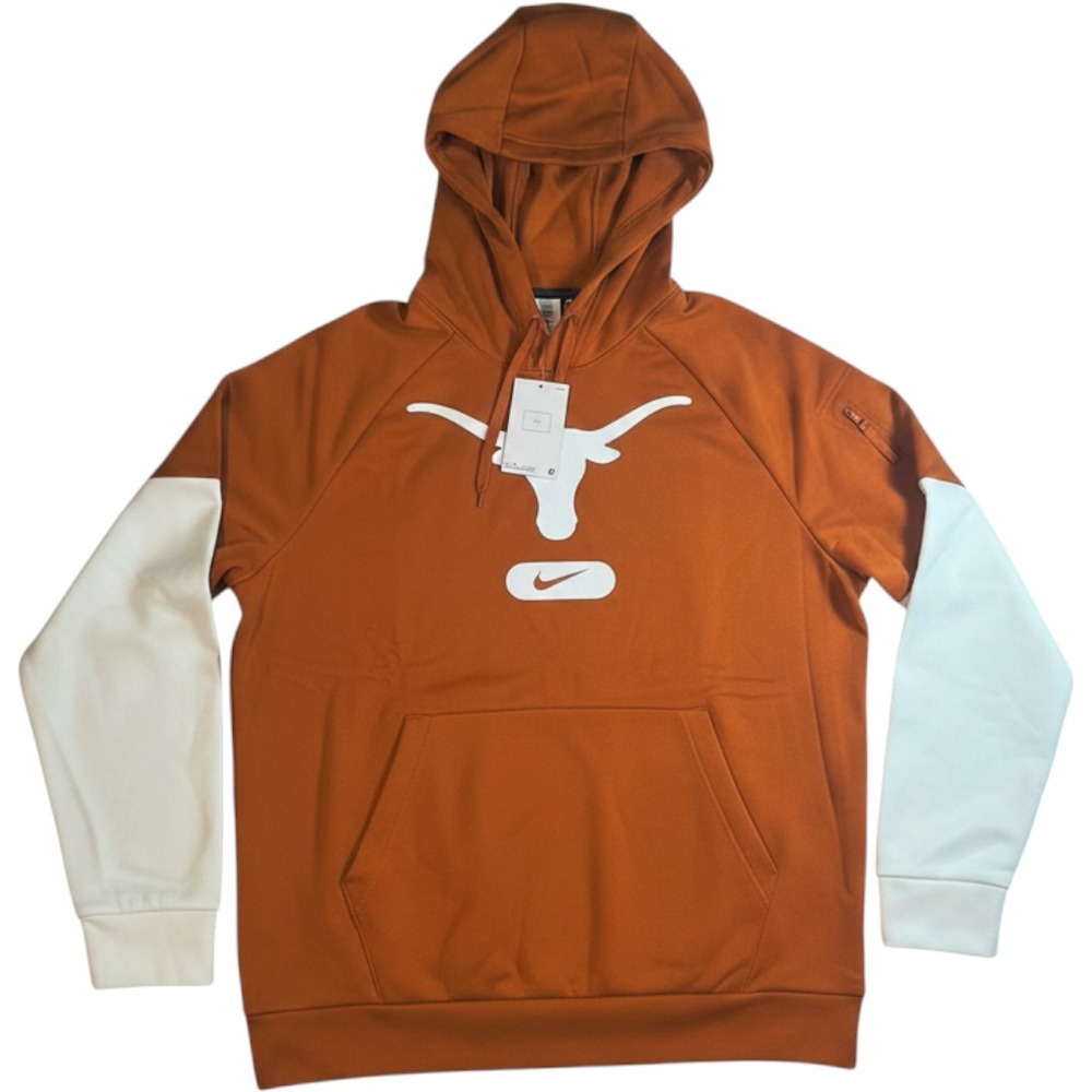 Nike Texas Longhorns Fitness Performance Hoodie Orange Large DriFIT Pullover NWT